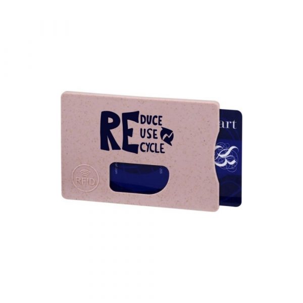 Porte carte RFID Paille de Ble Rose